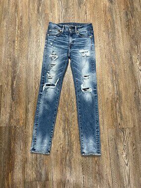 American Eagle Distressed Skinny Jeans - Women Size 28x30 - Cotton Blend